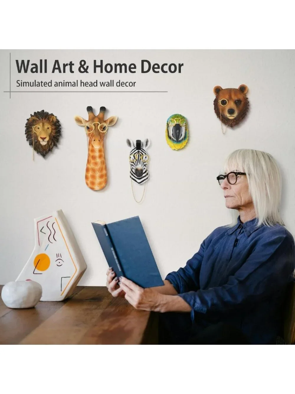 Colorful 3D Animal Head Wall Decor - Unique Zebra Sculpture for Home & Living